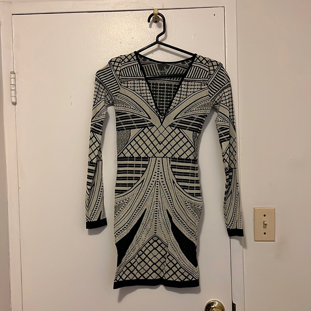Free People black and white Intarsia Bodycon dress M/L